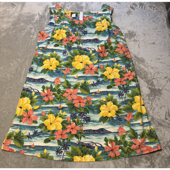 Vintage 70s Shannon Marie Of Hawaii Tropical Cotton Sundress Made in USA XL - Picture 2 of 9